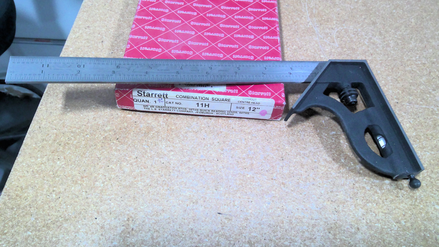 STARRETT - 11H-12-4R - COMBINATION SQUARE WITHOUT CENTER HEAD
