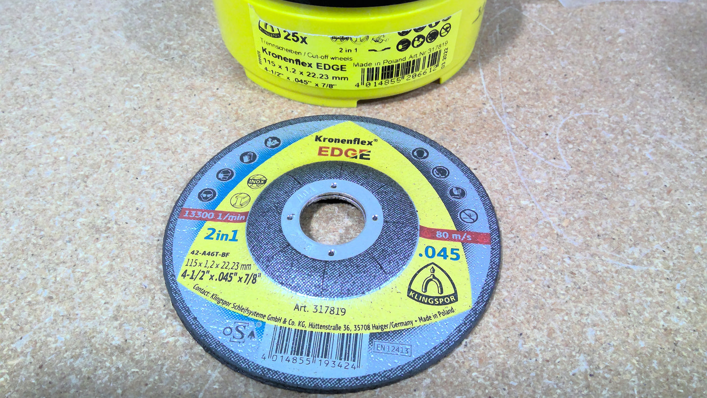 KLINGSPOR - 312819 - 4-1/2 X .045 X 7/8 STAINLESS STEEL