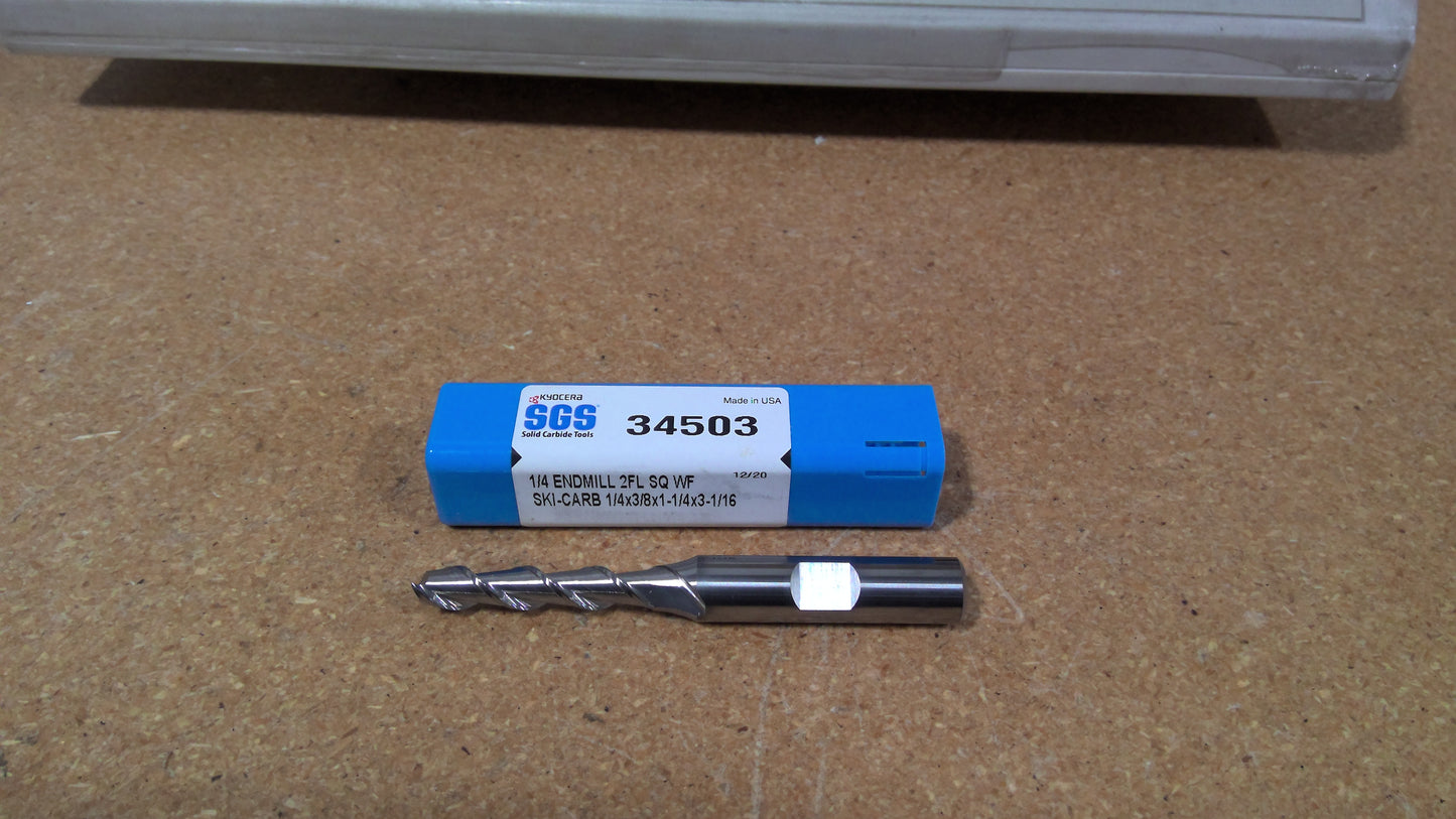 KYOCERA SGS - 34503 - 1/4 ENDMILL 2FL SQ WF SKI-CARB
