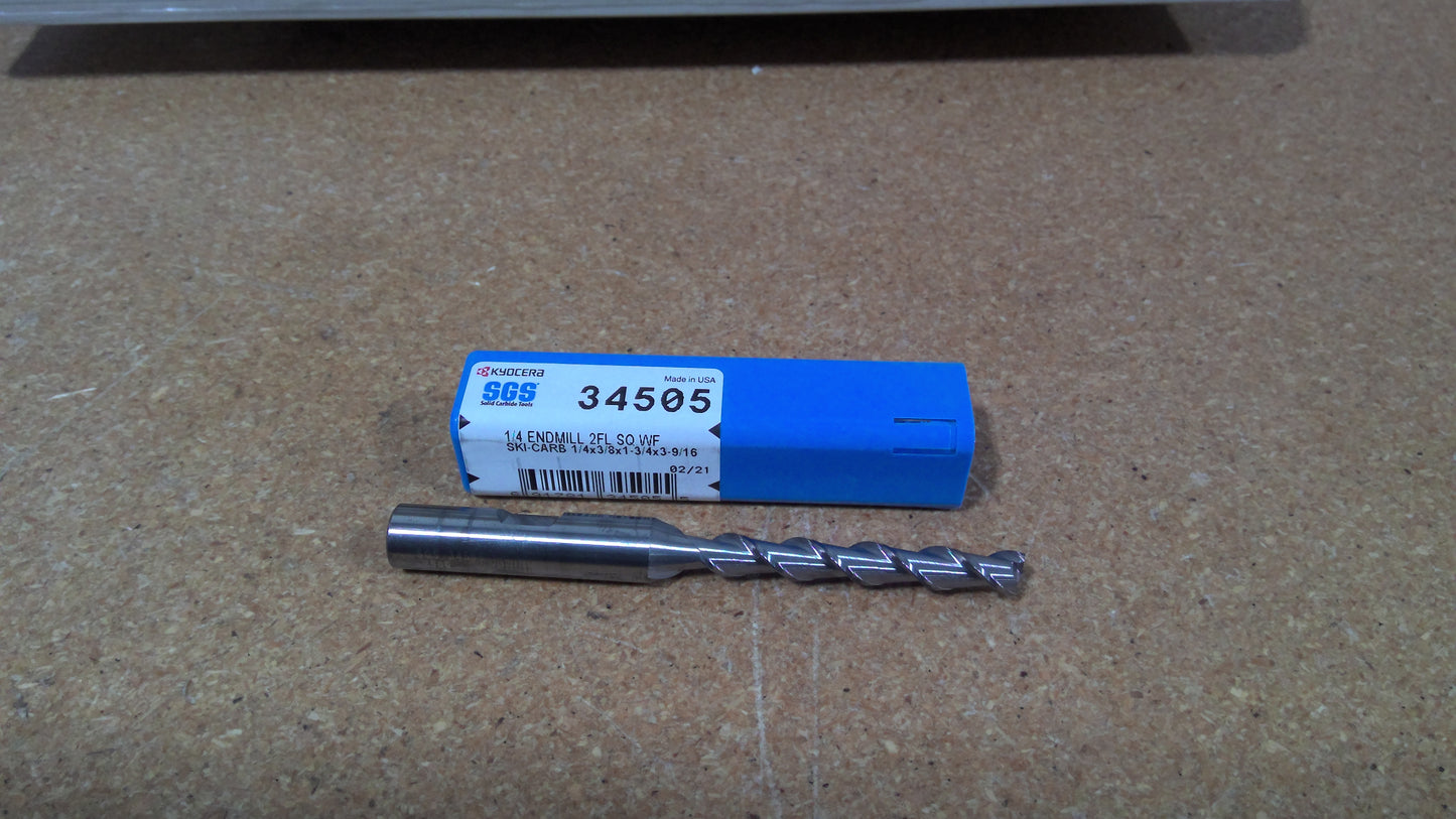 KYOCERA SGS - 34505 - 1/4 ENDMILL 2FL SQ WF SKI-CARB