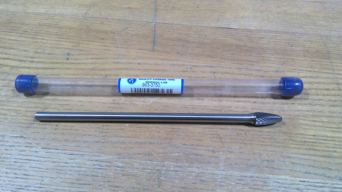 QCT - 963-3750 - CARBIDE BURR SF-3L6 3/8 ROUND NOSE TREE