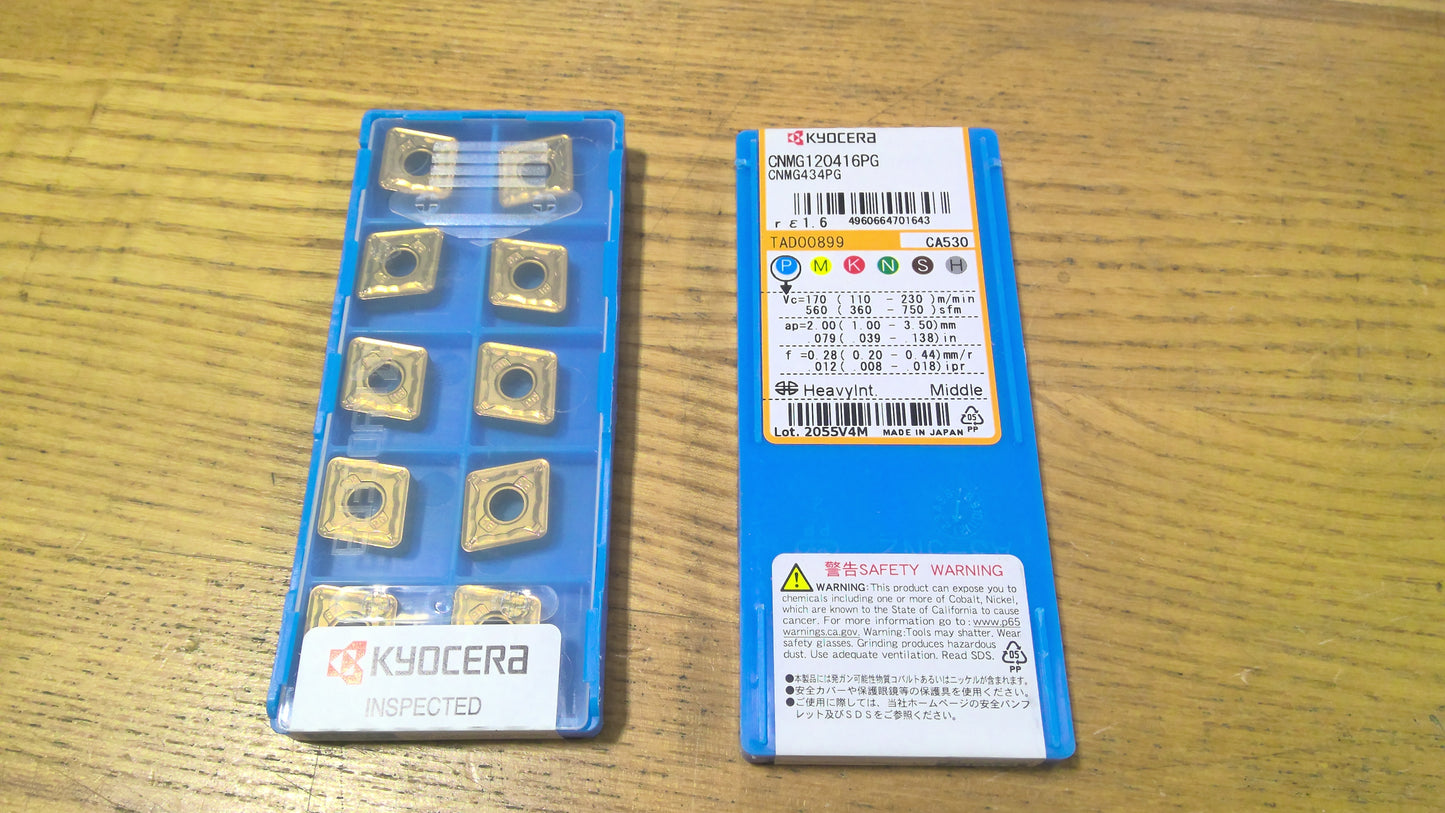 KYOCERA - CNMG434PGCA530 - CARBIDE INSERTS - PACK OF 10
