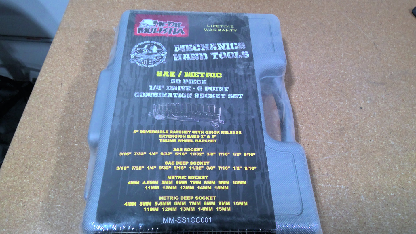 METAL MULISHA - MM-SS1CC001 - SAE-METRIC 50 PC 1/4" COMBO SOCKET SET