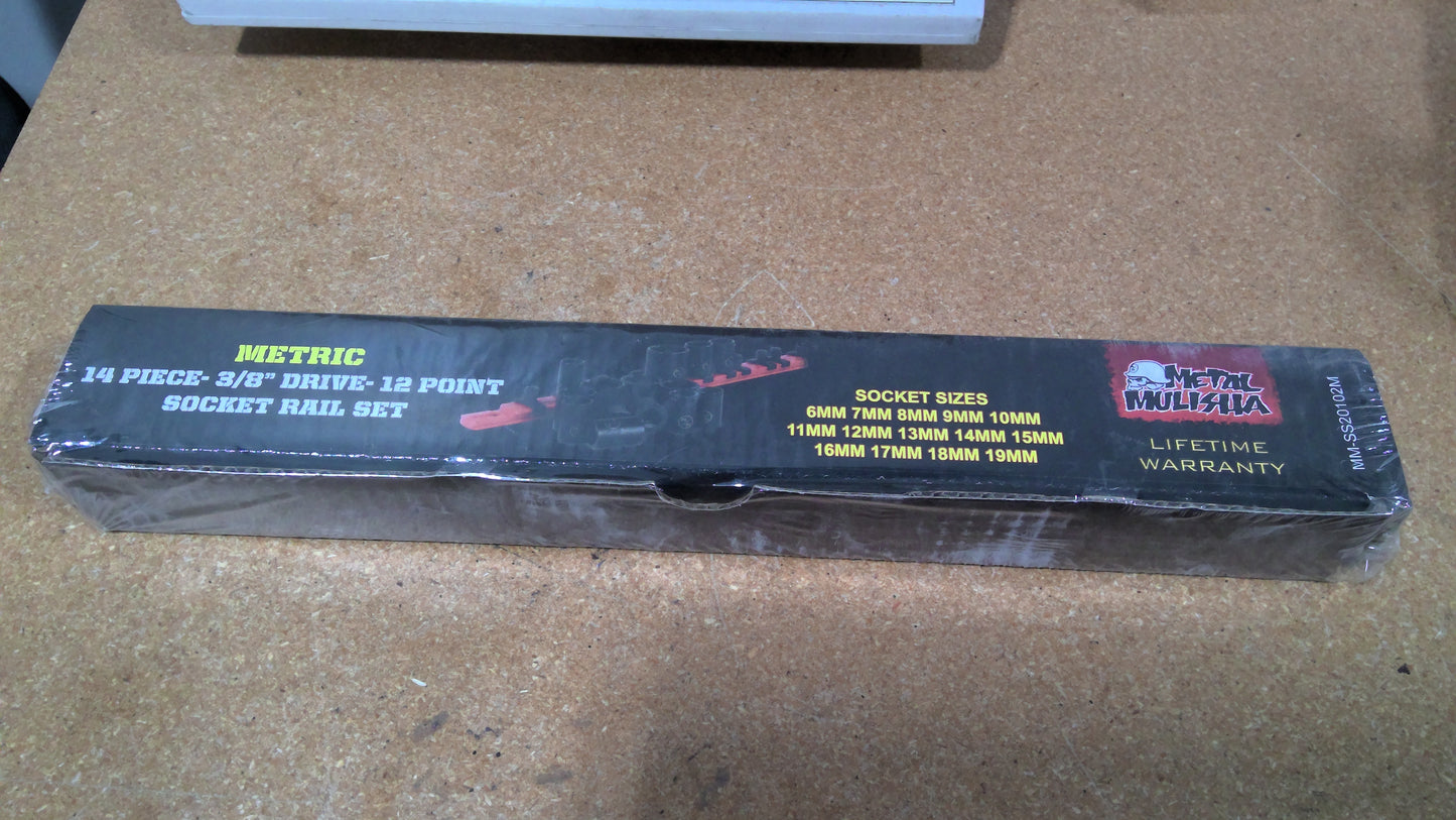 METAL MULISHA - MM-SS20102M - METRIC 14 PC 12PT 3/8" SOCKET SET RAIL