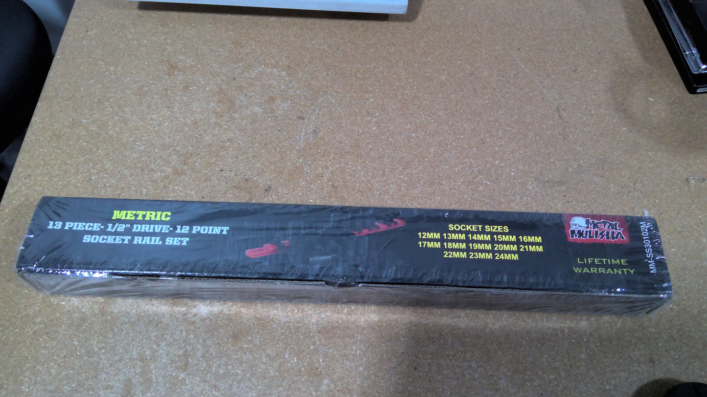 METAL MULISHA - MM-SS30102M - METRIC 13 PC 1/2" 12PT SOCKET SET RAIL