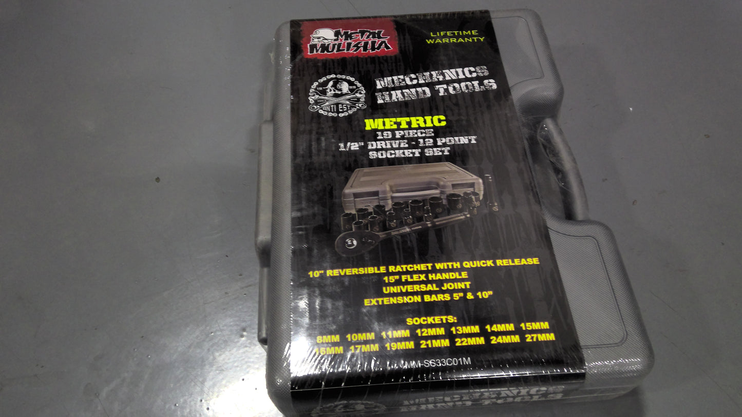 METAL MULISHA - MM-SS33C01M - METRIC 19 PC 1/2"SOCKET SET