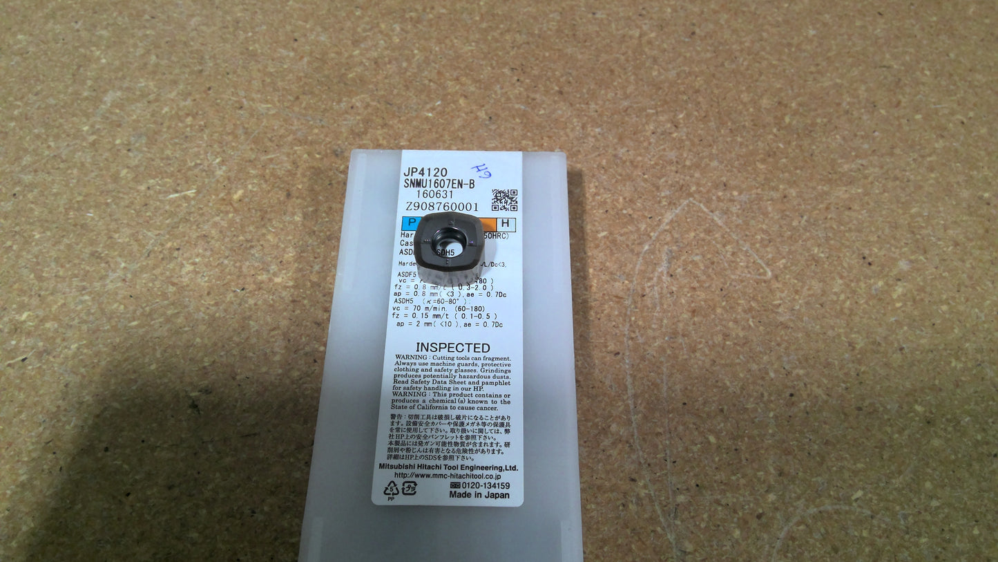 MITSUBISHI - SNMU1607EN-B JP4120 - MOLDINO MILLING INSERTS - PACK OF 10