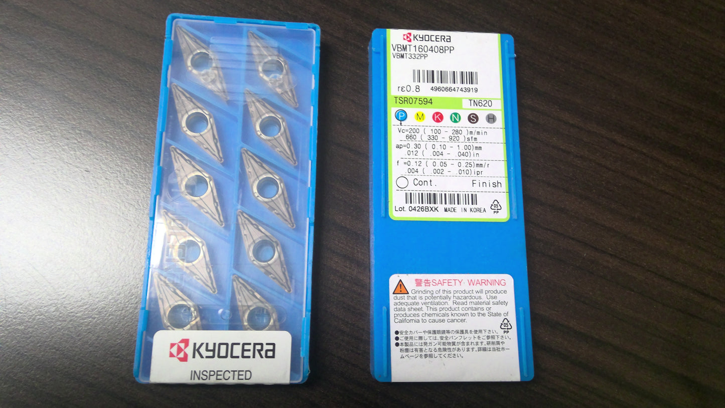 KYOCERA - VBMT332PPTN620 - CERMET INSERT - PACK OF TEN