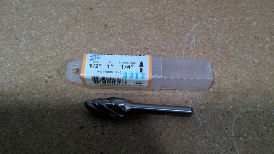 WALTER - 01V016 - CARBIDE BURR 1/2" x 1" TREE ALUMINIUM 1/4 SHANK