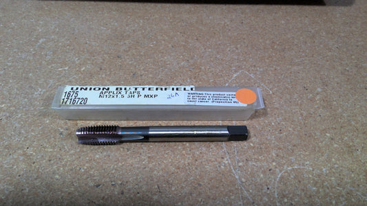 UNION BUTTERFIELD - 1716720 - Spiral Point Tap M12x1.5, Plug Chamfer, 3 Flutes, HSS, TiCN Coated