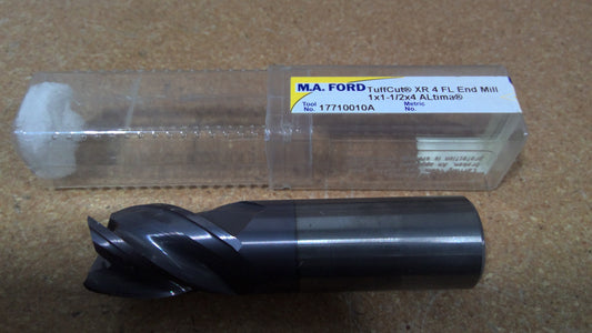 M.A. FORD - 17710010A - TuffCut® XR 4 Flute End Mill Variable Helix 1x1-1/2x4 ALtima®