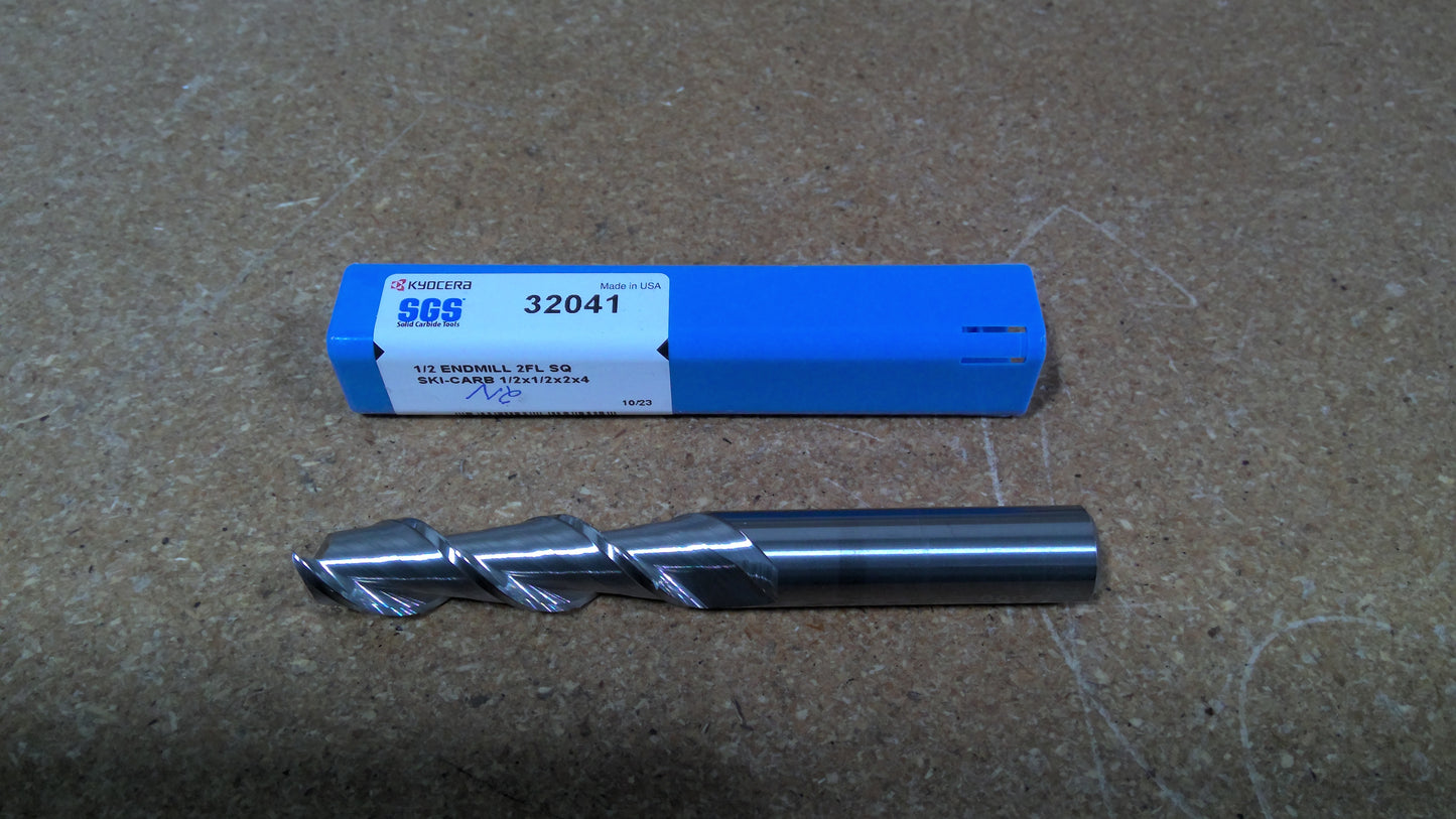 KYOCERA SGS - 32041 - 1/4 ENDMILL 2FL SQ SKI-CARB