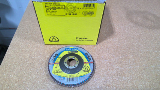 KLINGSPOR INC - 321703 - 4-1/2 40 GRIT FLAP DISC