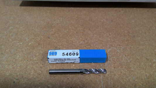 KYOCERA SGS - 54609 - 15/64" (.2344") 3 Flute Carbide 3xD Stub Length Drill, 6mm Shank, 1.1024" Flute, 2.5984" OAL, 124° Point. SGS Hi-PerCarb Series 131N, Bright Finish Uncoated For Aluminum & Non-Ferrous