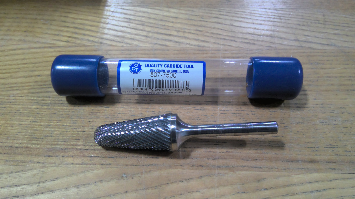 QCT - 807-7500 - CARBIDE BURR SL-7 3/4 14DEG