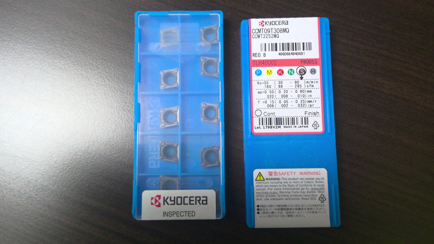 KYOCERA - CCMT3252MQPR005S - CARBIDE INSERTS - PACK OF 10