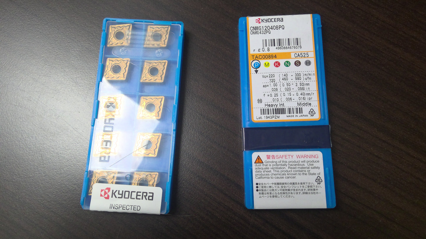 KYOCERA - CNMG432PQCA525 - CARBIDE INSERTS - PACK OF 10