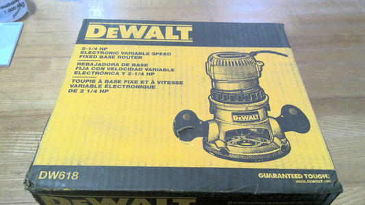 DEWALT - DW618 - CORDED ROUTER - 2-1/4 HP EVS Fixed Base Router with Soft Start