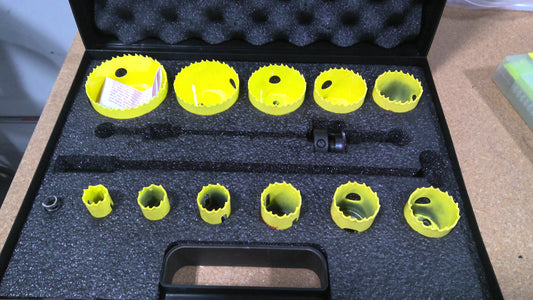STARRETT - KV291 HOLE SAW KIT 11PIECES IN CASE W/ARBOURS