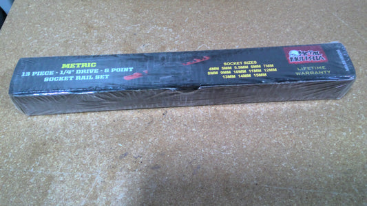 METAL MULISHA - MM-SS10002M - METRIC 13 PC 6PT 1/4" DRIVE SOCKET SET RAIL