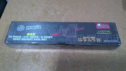 METAL MULISHA - MM-SS11003S - SAE 10 PC 6PT 1/4" DEEP SOCKET SET RAIL