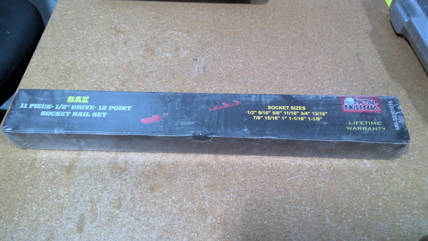 METAL MULISHA - MM-SS30101S - SAE 11 PC 1/2" 12PT SOCKET SET RAIL