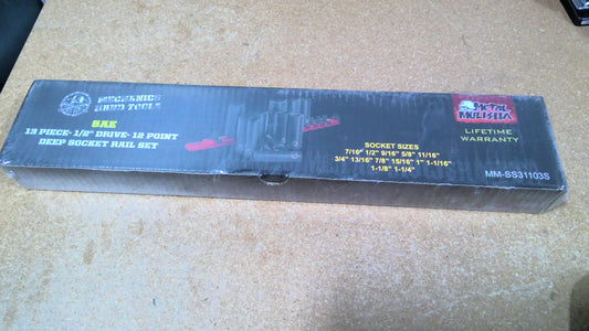 METAL MULISHA - MM-SS31103S - SAE 13 PC 1/2" 12PT DEEP SOCKET SET RAIL