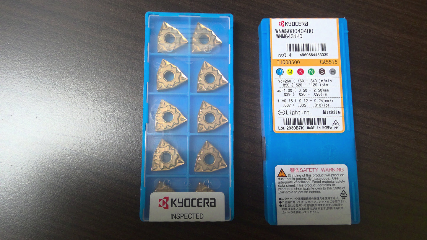 KYOCERA - WNMG431XQCA5515 - CARBIDE INSERTS - PACK OF 10